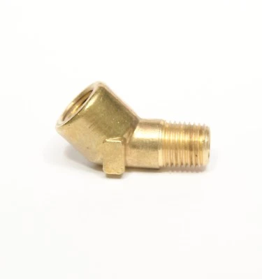 45 Degree Street Elbow 1/4 Npt Male Female Pipe Fitting Fuel Air Water Oil Gas - Image 1 of 4