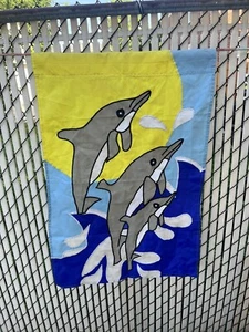 VINTAGE DELFIN GARTEN/HAUSFAHNE - Bild 1 von 4
