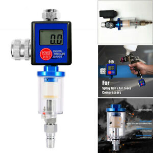 New Digital Spray Gun Water Separator Auto Paint Tool Air Pressure Gauge Monitor