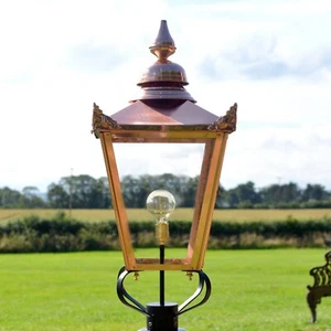 NEW 90cm Tall Copper Victorian Lantern Replacement Lamp Post Top - Picture 1 of 4