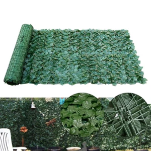 118" Artificial Faux Privacy Fence Ivy Leaf Plants Long Screen Expandable Panels - Picture 1 of 11