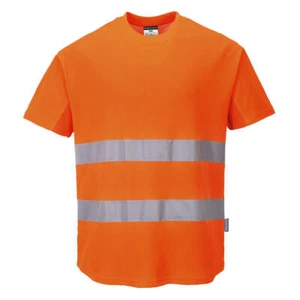 T-Shirt Mesh Cotton Hi-Vis C394 Portwest Arancio Alta Visibilità M-L-XL-2XL-3XL - Foto 1 di 1