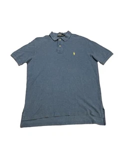Polo Ralph Lauren Piqué Polo Azul Con Poni Amarillo Talla Grande Preppy Clásico - Imagen 1 de 4