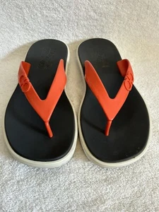 Salvatore Ferragamo Men’s Nizza Flip Flops - Size 9 - Orange - Picture 1 of 9