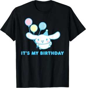 Sanrio Cinnamoroll Birthday T-Shirt: Adult Classic Fit, Blue Crew Neck T-Shirt - Picture 1 of 5