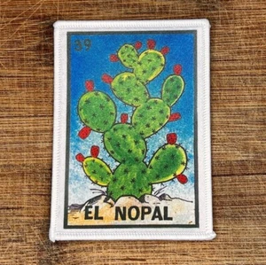 El Nopal Loteria Mexican Game Iron On Patch 3.5 x 2.5 Inches - Picture 1 of 4
