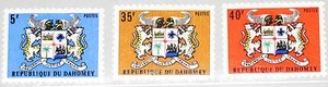 DAHOMEY 1973 513-15 303-05 Wappen Coat of Arms of the Republic Lions Löwen MNH - Bild 1 von 1
