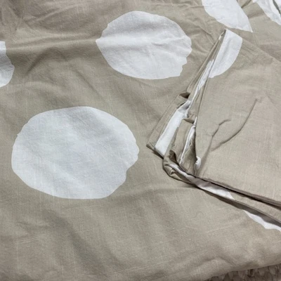 IKEA Beige and White Circle Polka Dot Duvet Cover 100% Cotton full/queen cases - Image 1 of 2
