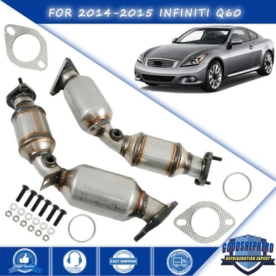 For Infiniti Q60 3.7L 2014-2015 Pair Catalytic Converter Left+Right Direct Fit Foto 1 de 4