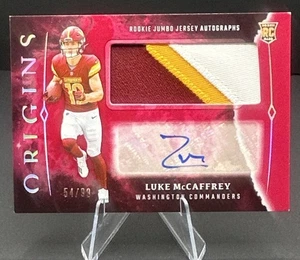 2024 Panini Origins - Rookie Jumbo Jersey Auto Luke McCaffrey #RJA-LCC /99 - Bild 1 von 2