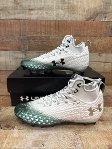 Under Armour white green team football cleats Spotlight Clone 3.0 MC 11.5 NEW - Picture 1 of 9