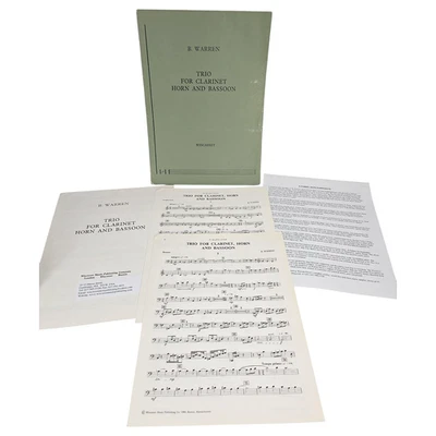 Betsy Warren Davis Trio for Clarinet Horn and Bassoon Sheet Music Score Parts - Image 1 of 4