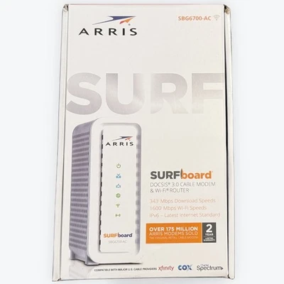 Arris SurfBoard SBG6700-AC DOCSIS 3.0 Cable Modem & Wi Fi Router Factory Sealed - Image 1 of 4