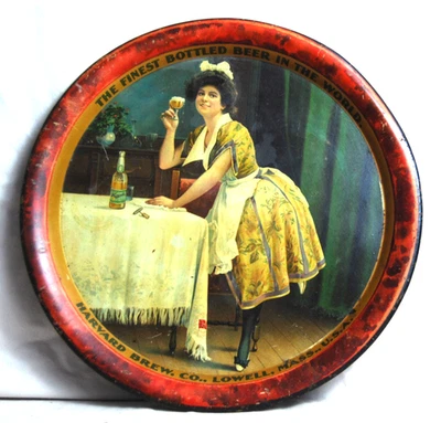 The Finest Bottled Beer In The World Tray-Harvard Brew. Co. Lowell, Mass. U.S.A. - Image 1 of 4