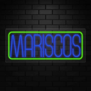 Letrero de neón Mariscos para pantallas minoristas | LED Flex Neon | 30"W x 12"H x 1"D - Imagen 1 de 5