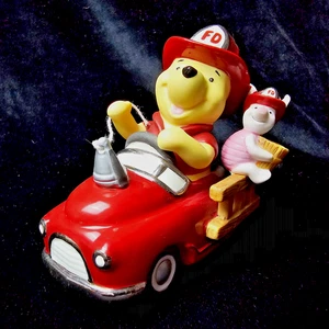DISNEY Winnie The Pooh & Piglet "I'm Always By Your Side" Fire Truck Dept EUC - Picture 1 of 14