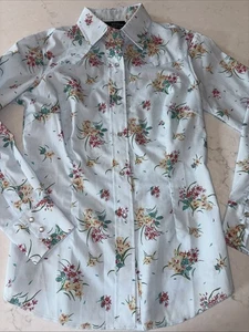 Camicia vintage anni 70 Pearl Snap Champion western floreale rockabilly donna 12 aderente - Foto 1 di 8