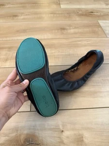 Tieks by Gavrieli Womens 8 Black Leather Ballet Flats Foldabale Comfort Shoes - Picture 1 of 10