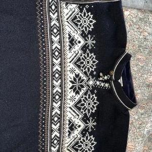 Dale Of Norway Black Vtg Mens Nordic 2001 Pullover Wool Sweater St Anton Large - Picture 1 of 13