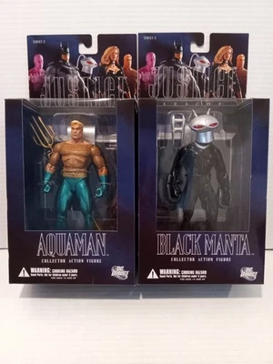 DC DIRECT JUSTICE - BONECOS DE AÇÃO AQUAMAN & BLACK MANTA - ÓTIMO PAR - NA CAIXA - Imagem 1 de 4