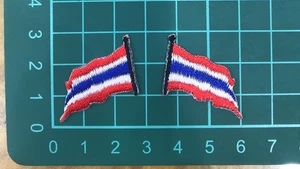 Thailand Flag Embroidery Patches 2 pcs Thai Symbol Reverse Bundle Iron On 2x3 cm - Picture 1 of 1