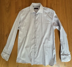 Studio Garnet Boys Dress Shirt YM Blue White Red Dot Button-Down Long Sl- VGUC - Picture 1 of 8