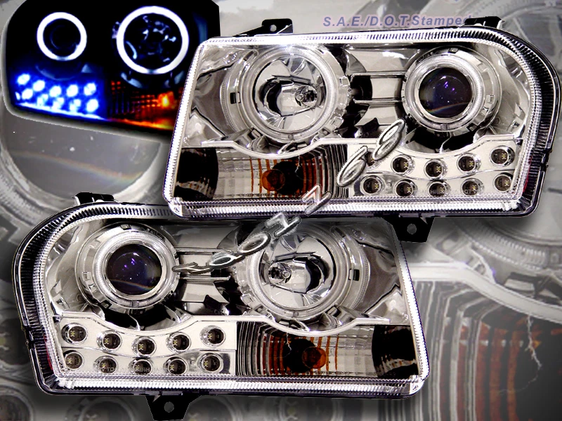 Faros proyectores Chrysler 300 2005-2009 cromados dos halo CCFL LED Foto 1 de 1