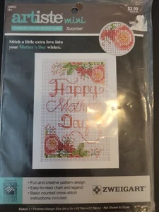 Artiste "Mini" Counted Cross-Stitch Kit, " Happy Mother's Day"  Finished 5x7  - Picture 1 of 3
