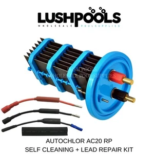 AUTOCHLOR Self Cleaning 20Amp AC20 RP Chlorinator Cell AUTO CHLOR + 1/2 Lead Kit - Picture 1 of 5