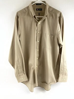 Chaps Shirt Men's Size 16-16.5 34/35 Tan Long Sleeve Button Down Pocket Twill - Image 1 of 4