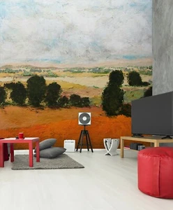 3D Yellow Hillside Trees O605 Wallpaper Wall Mural Self-adhesive Allan P Fay - Picture 1 of 11