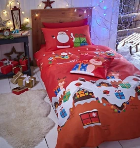 Catherine Lansfield Santa's Christmas Presents Duvet Cover Bedding Set Multi - Picture 1 of 12