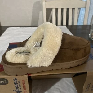 Slippers Gel Infused Memory Foam Slippers Ladies S (5-6) Brown New - Picture 1 of 13