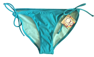 OP Ocean Pacific Bikini Bottom Hot Teal Size L 11-13  Triangle Tie-Sides New Tag - Image 1 of 4