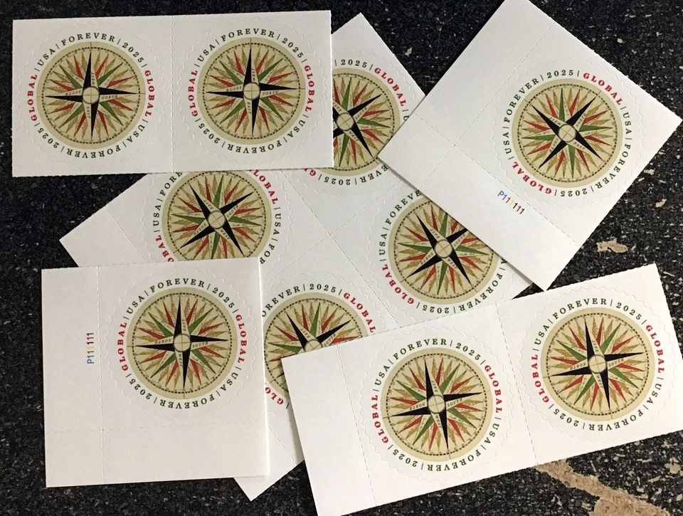 2025USA #5956 (10) Global Forever Rate - Compass Rose  international sase Mint - Image 1 of 1