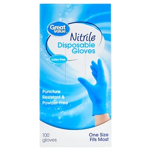 Nitrile Disposable Gloves, One Size, 100 Ct - Picture 1 of 12