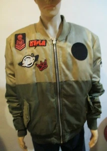 Men's Black Keys Olive Green Two Tone Bomber Flight Jacket size 2XL - Picture 1 of 6