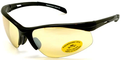 GLARE-X Night Driving Optics Semi-Rimles Yellow Lenses Reduce Glare Black - Image 1 of 4