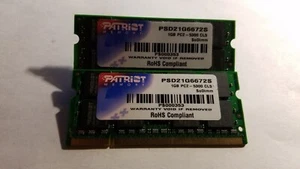 Patriot Signature 2GB(2X1GB) PC2-5300 DDR2-667MHz non-ECC Unbuffered CL5 200-Pin - Picture 1 of 1