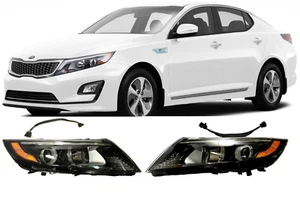 US TYPE PAIR 16 HYBRID Head Light Lamp Headlight For Optima Chrome Molding 14-15 - Picture 1 of 12
