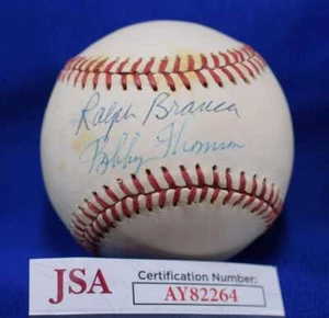 Bobby Thomson Ralph Branca JSA COA Autographed National League Signed Baseball - Picture 1 of 2