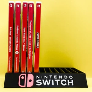 Nintendo Switch Game Storage Organiser Holds 12 Games Black and Pink Logo - Picture 1 of 10