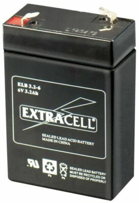 BATTERIA 6V 3,2A LAMPADE EMERGENZA ELETTRONICA 3.2AH RICARICABILE 3,5A BEGHELLI