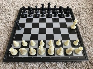 Chess Set with Folding Magnetic Travel Games Board 9.92" x 9.92" x 0.70" - Picture 1 of 11
