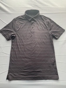 Under Armour Jungen Heat Gear grau gestreift Kurzarm 1/4 Knopf Polo Gr. S - Bild 1 von 8