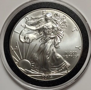 2014 American Silver Eagle 1 oz Brilliant Uncirculated BU Encapsulated - Picture 1 of 2
