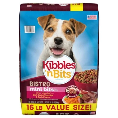 Kibbles 'n Bits Bistro Mini Bits, Oven Roasted Beef, Vegetable Dry Dog Food