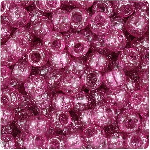 BeadTin Fucsia Brillo 9 mm Barril Pony Cuentas Plástico (500 piezas) - Imagen 1 de 1