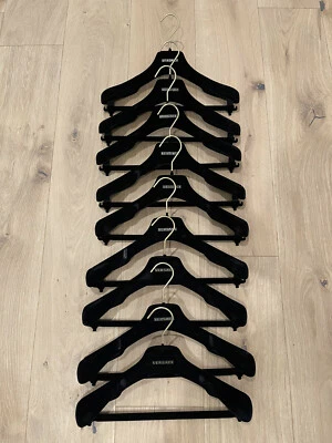 9 VERSACE DESIGNER 15" SUIT JACKET PANT BLACK VELVET FELT CLOTHES CLOSET HANGERS - Image 1 of 4