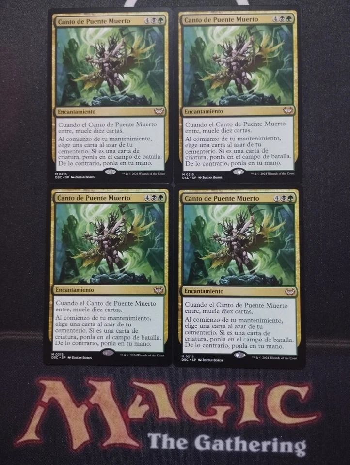 MTG (PLAYSET) 4x CANTO DE PUENTE MUERTO / DEADBRIDGE CHANT - DSC - SPANISH NM - Imagen 1 de 1